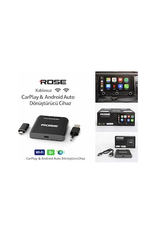 Rose Rm-432 4x32gb Auto Android Box Kablosuz Carplay & Android Auto Dönüştürücü, Youtube, Netflix 10.1"