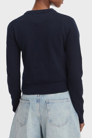 Tommy Jeans Bisiklet Yaka Relaxed Fit Logolu Kazak Kadın Kazak Dw0dw22930 C1g Lacivert