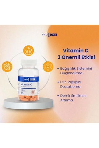 Pro 1 One C Vitamini İçeren Gıda Takviyesi 30 Tablet