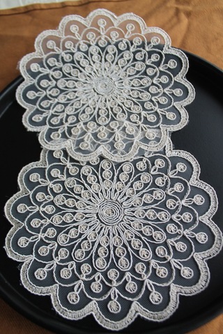 6 Adet Fransız Tarzı Modern Gold Nantes Bardak Altlığı Beyaz