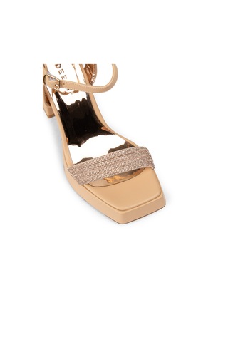 Deery Bej Platform Topuklu Taşlı Kadın Abiye Ayakkabı - K3001zbejm01 Bej
