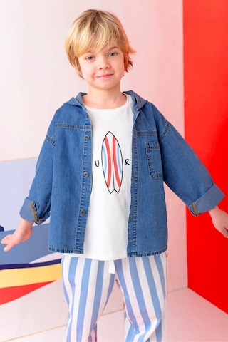 Zeyland Erkek Çocuk Denim Kapşonlu Gömlek - İndigo İndigo