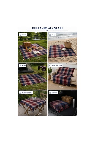 200x200 Cm Büyük Battal Boy Sofra Bezi Piknik Masa Örtüsü Maxi Renkli
