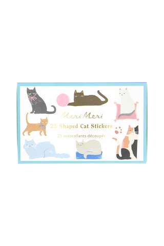 Meri Meri - Cat Shaped Stickers - Kedi Şekilli Çıkartmalar - 25 Çıkartma Çocuk