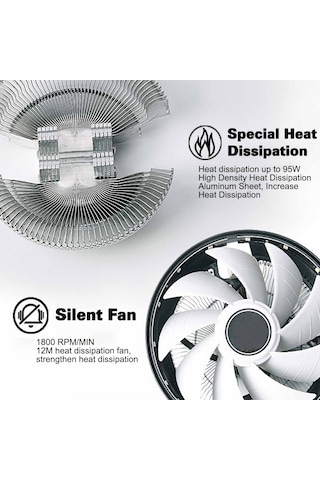Bilgisayar Araçları Sessiz Cpu Soğutucu Fan Isı Emici Intel 775/1150/1151/1155/1156/1366 Amd Pc İçin