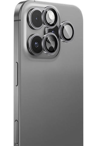Apple Uyumlu iPhone 16 Pro Max Benks Dr Safir Kamera Lens Koruyucu Gümüş