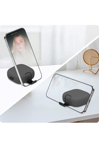 Samsung Galaxy Buds 4 Pro / Buds 4 İle Uyumlu Kılıf Standlı Kilitli Tpu Premium Matte Trip Case Koyu Gri