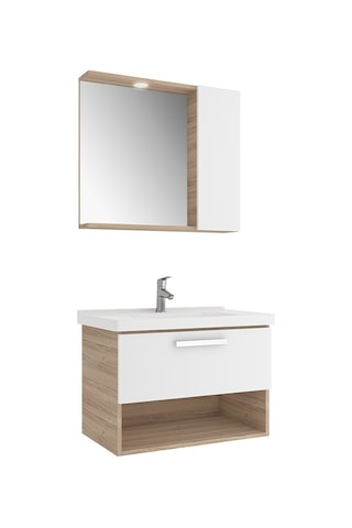 Kale Trevi Beyaz-meşe Banyo Dolabı Takımı 80 Cm Ahşap
