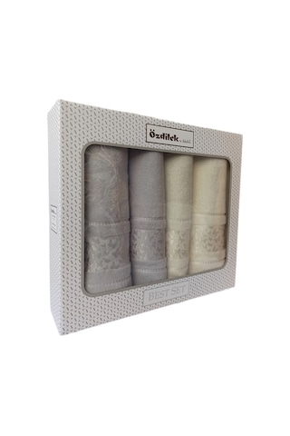 Kelebek Best Set Hamam Takımı- Krem Gri