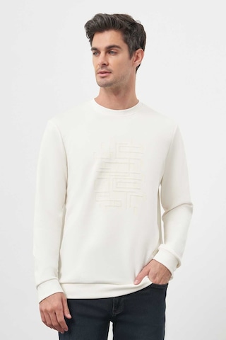Morven Erkek Ekru Trend Bisiklet Yaka Sweat-shirt 25ks063002454 Ekru Ekru
