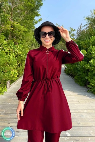 Kahijab Payet Detay Tesettür Mayo - Bordo Bordo