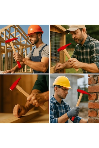 300gr Çelik Başlı Ergonomik Ahşap Saplı Çift Taraflı Çekiç
