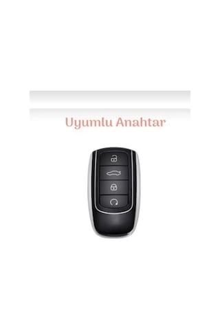 Gma Keys Lüx Chery Tiggo 8 Pro Omoda 5 Tiggo 7 Avantgarde Jaaeco Nano Anahtar Kılıfı Siyah Gümüş Silver Renk