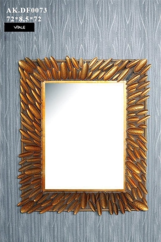 Vitale Kabuklu Model Dikdörtgen Ayna Gold Ak.Df0073 Sarı