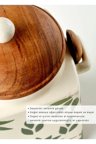 Bella Maison Molly Seramik Kavanoz Krem 800 Ml Krem