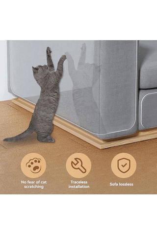 Hombey Kedi Tırmalamalarından Koruyucu Pvc Masa Mobilya Koltuk Koruyucu Filmi - Şeffaf, Dayanıklı, 30x300 Cm Rulolu, Deri Ve Mobilya İçin