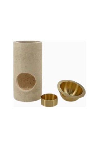 Montroi Traverten Mermer Oil Burner, El Yapımı Lüks Koku Aparatı