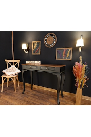 Wooding 120 Cm Çekmeceli Masif Siyah Ceviz Dresuar (548589655) Siyah