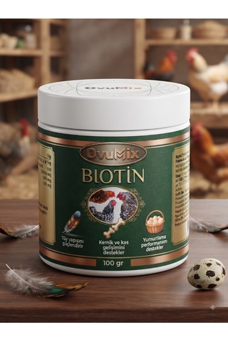 Biotin 100 Gr - Kanatlı Gelişim Destekleyici Ve Yumurta Verim Artırıcı