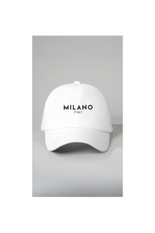 Caxis Milano İtaly Baskılı Spor Şapka Unisex 56-60 Cm Ölçülere Kadar Ayarlanabilir Çırtlı Beyaz