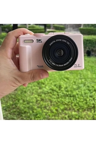 5k 75mp Hd Dijital Kamera 18x Dijital Zoom, Flaşlı,3.0 İnç Ekranlı Vlog Ve Fotoğraf Makinesi -