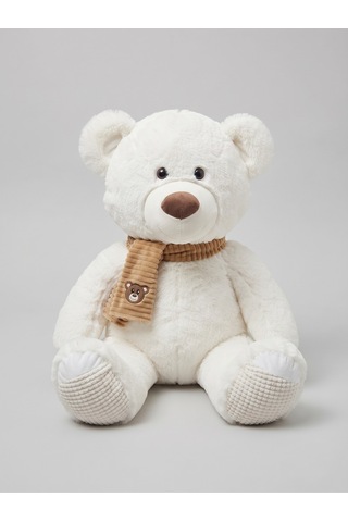 Peluş 45 Cm Atkılı Ayıcık Krem