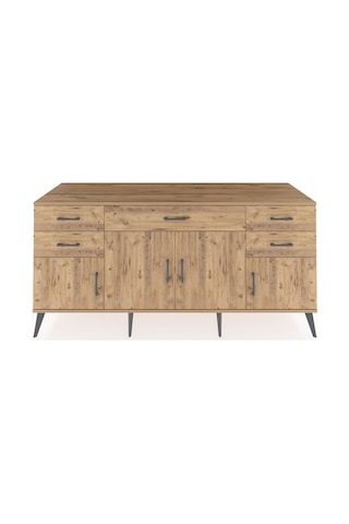 Kronos Konsol Tek Raflı 5 Çekmeceli 4 Kapaklı 176x59x83 Çam-çam/çam Atlas Çam
