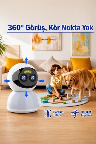 Torima CMR 40 Güvenlik Kamerası 360 Derece Dönebilen Wifi Akıllı Ip Kamerası