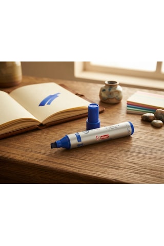 Mikro 2'li Set Mr-6010 Super Wide 10mm Permanent Marker Kalın Uçlu Kalıcı Kalem Mavi