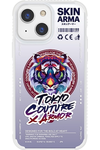 İphone 13 Uyumlu Kılıf Skinarma M-safe Uyumlu Kaplan Desenli Airbag Tasarımlı Tasu Kapak Şeffaf Şeffaf