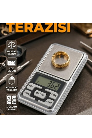 300g Kapasiteli Dijital Cep Terazisi 5 Ölçüm Birimi, Tare Ve Pcs Renkli