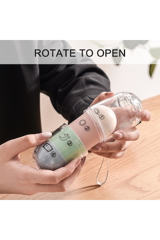 Suofeng Dört Bölmeli Günlük İlaç Saklama Kutusu - Sabah/öğlen/akşam/gece Bölümlü Pp+pc Materyal Çok Renkli