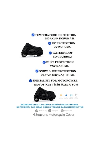 Honda Nx 500 İle Uyumlu Motosiklet Brandası,arka Çanta Uyumlu Motor Branda,siyah Genel