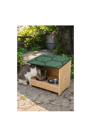 Kedi Evi Kedi Yuvası 1 Adet Kedi Mamalığı 1 Adet Set Su Yalıtımlı