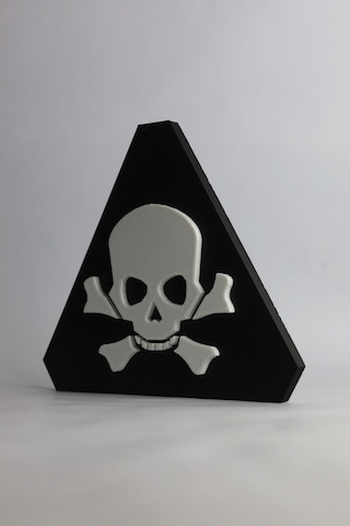 Ölüm Tehlikesi Dekoratif - 3 Boyutlu Tabela 17cm