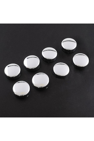 Dekoratif Vida Kapağı Kapatıcı 15 Mm Parlak Krom Metal Vida Tapası Tıpası 10 Adet Vida