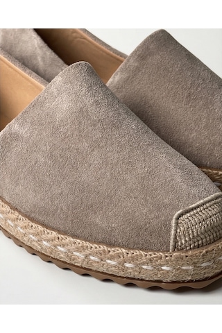 Futsishoes Lucıa Vizon Hakiki Deri Süet Dikiş Detaylı Kadın Espadril