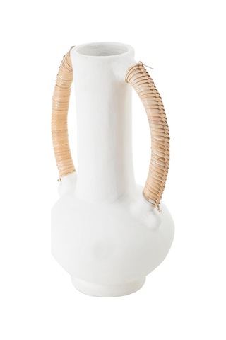Lexroo Wicker Vazo Beyaz 18x17x33cm