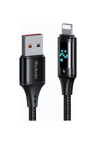 Ca-1060 Lightning Dijital Göstergeli Data-şarj Kablosu 3a 1.2m, Siyah Diğer