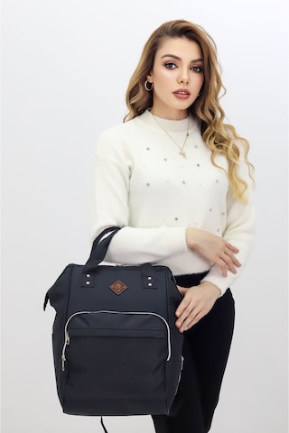 Termal Bölmeli Siyah Anne Bebek Sırt Çantası Geniş Hacimli Su Geçirmez Bakım Çantası Puset Uyumlu Siyah