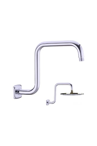 Qingmipy Stainless Steel Duş Başlığı Geliştirici Kolu, 22mm Flanşlı Ayarlanabilir Yükseklik Artırıcı, Banyo Konforu İçin Esnek Açılı Duş Kolu Gümüş