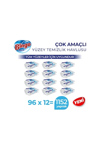 Yüzey Temizlik Havlusu Large Beyaz Sabun 96x12 1152 Yaprak Diğer
