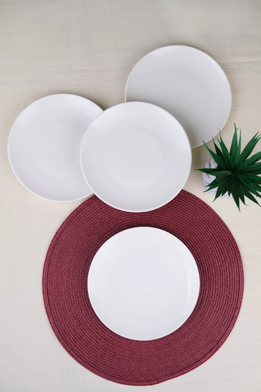 Tabak Evi Porselen Chic Servis Tabağı 24,50cm 4 Lü Krem