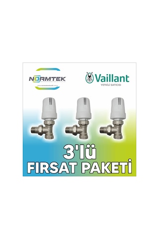 Vaillant Köşe Termostatik Radyatör Vanası 1/2" (3'Lü Paket)