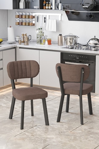 Parla 70x110cm Efes Mutfak Masası, Mutfak Masası Takımı, Yemek Masası, 4 Kahverengi Sandalye Kahverengi