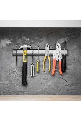 Novahub Manyetik Bıçak Tutucu Duvara Montaj, Güçlü Metal Standı, Mutfak Organizatörü, Beyaz-siyah, 36.5x4.5x1.9cm, Mutfak Aksesuarları Diğer