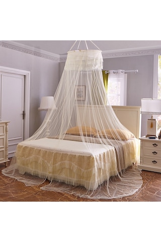 Ev Dairesel Asma Tavan Cibinlik Prenses Çadırları Açık Sarı