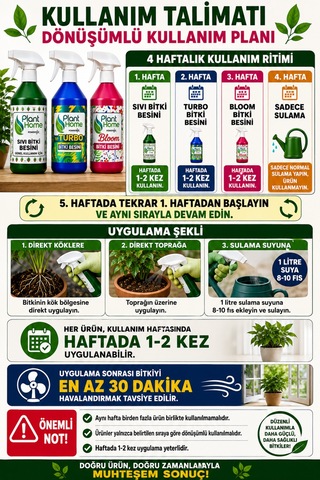 Sıvı Bitki Besini Seti Turbo Bloom Ve Genel Bakım 3x500 Ml 500 ML