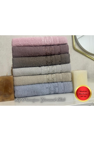 Goldroom Home Pamuklu Püsküllü, Jakarlı 30x50 12 Li Mutfak Havlusu Çok Renkli