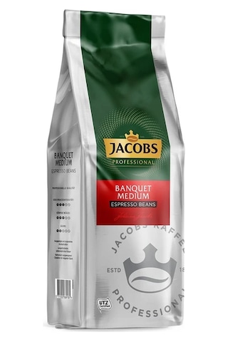 Jacobs Banquet Medium Çekirdek Kahve 1kg Espresso Beans Çekirdek Kahve 12'li